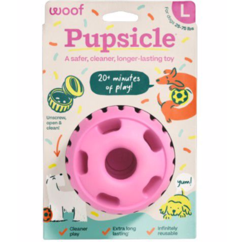 Woof Party Pink Pupsicle Dog Treat Toy