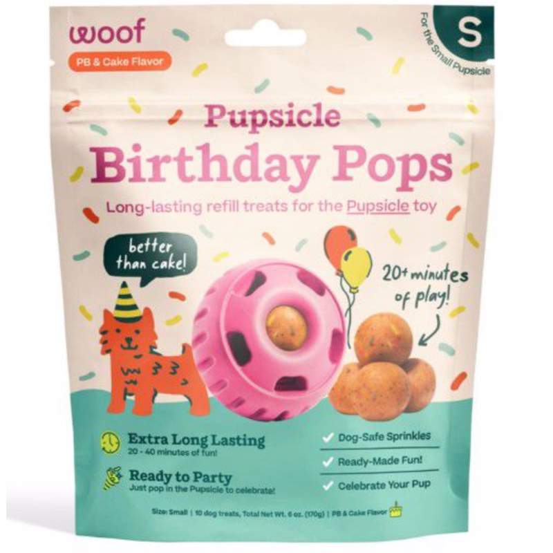 Woof Peanut Butter & Cake Pupsicle Birthday Refill Pops Dog Treat