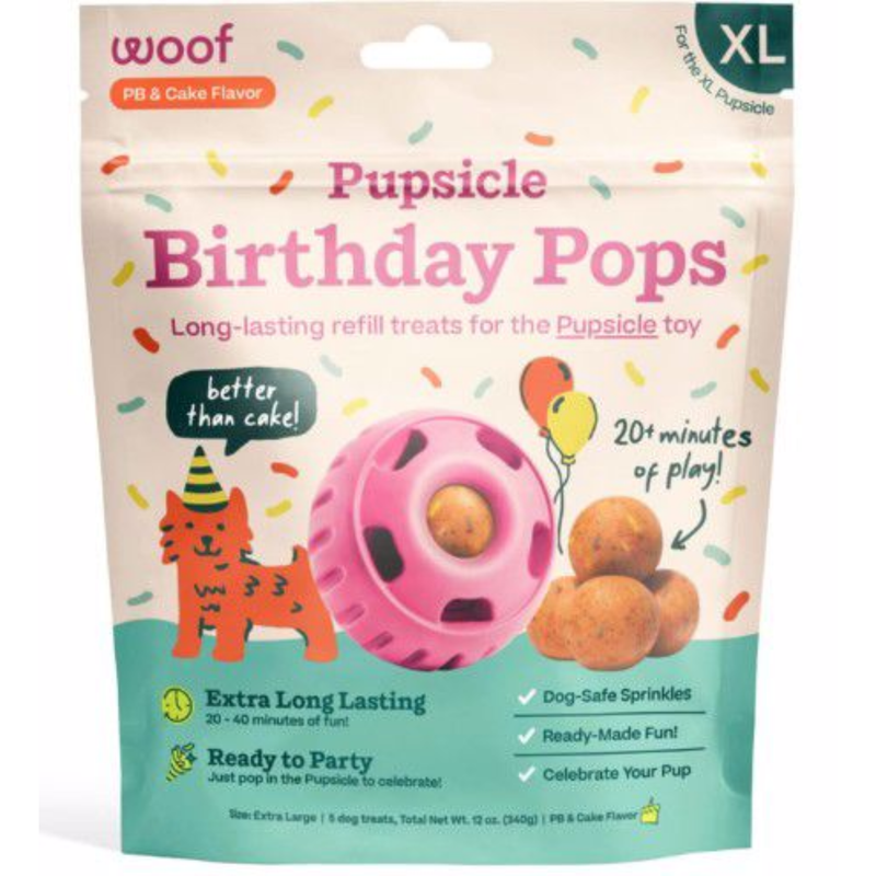 Woof Peanut Butter & Cake Pupsicle Birthday Refill Pops Dog Treat