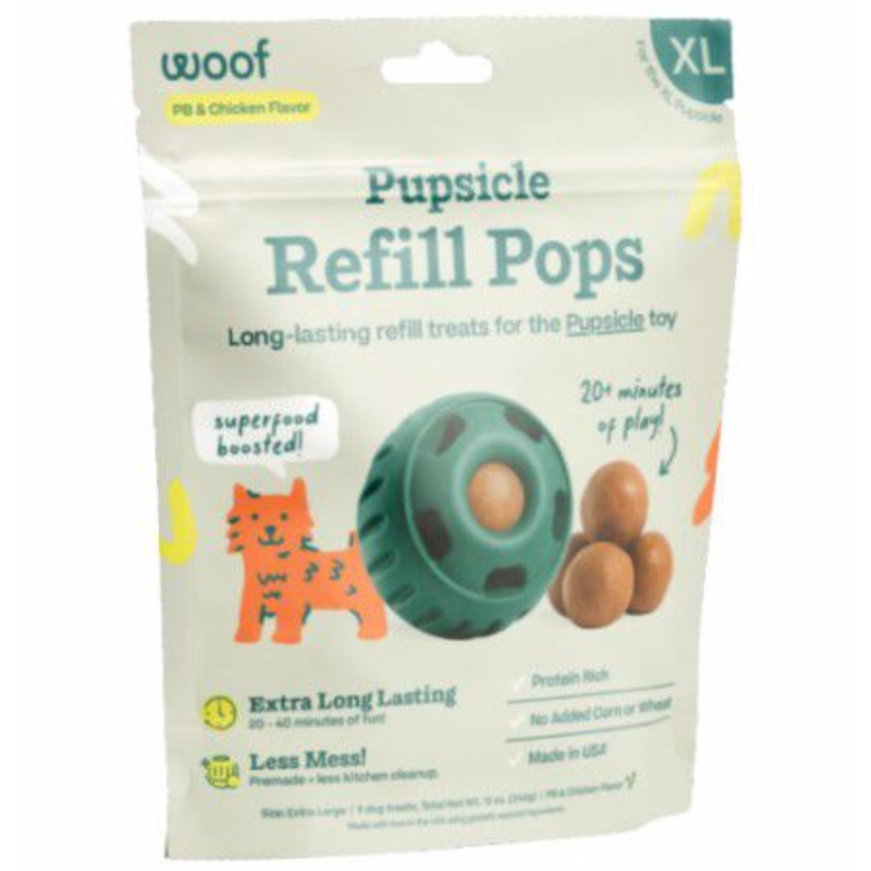 Woof Peanut Butter & Chicken Pupsicle Refill Pops Dog Treat