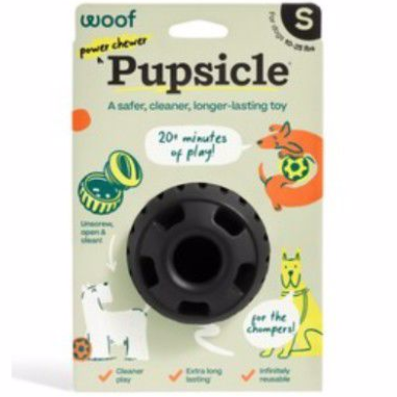 Woof Black Pupsicle Power Chewer Dog Treat Toy