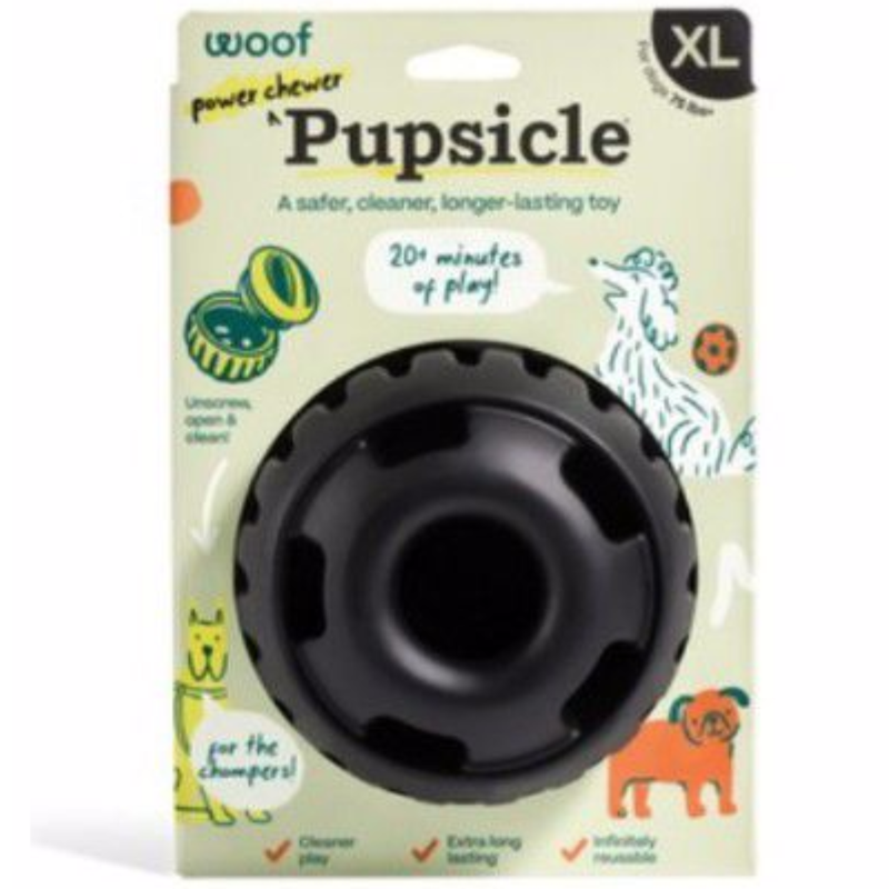 Woof Black Pupsicle Power Chewer Dog Treat Toy