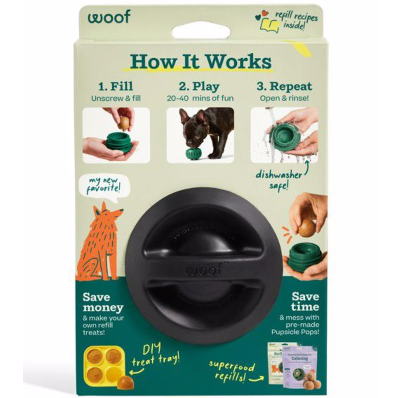 Woof Black Pupsicle Power Chewer Dog Treat Toy