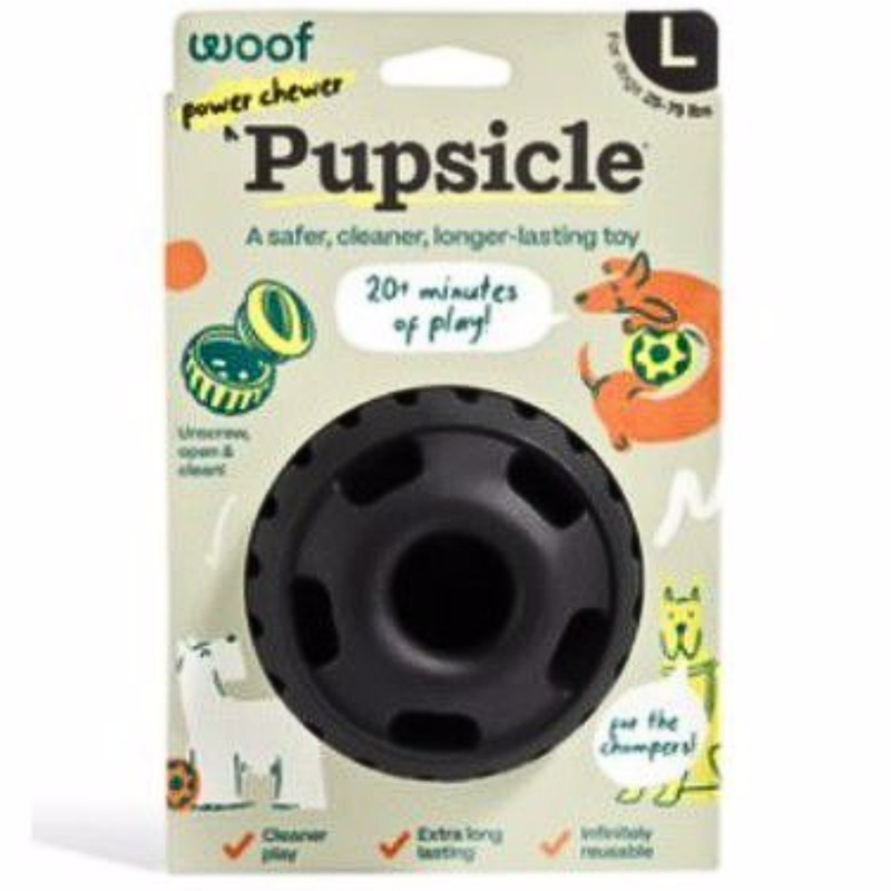 Woof Black Pupsicle Power Chewer Dog Treat Toy