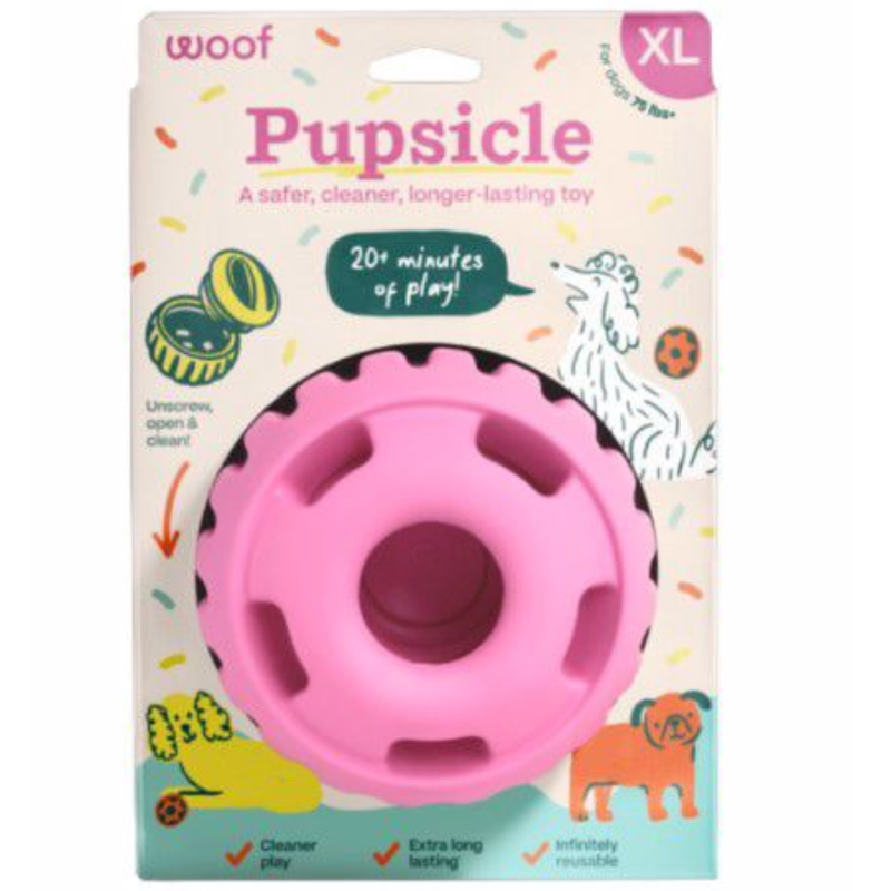 Woof Party Pink Pupsicle Dog Treat Toy