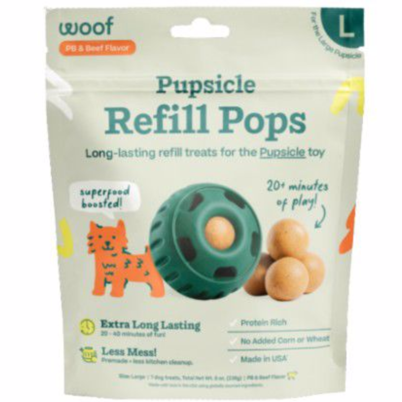 Woof Peanut Butter & Beef Pupsicle Refill Pops Dog Treat