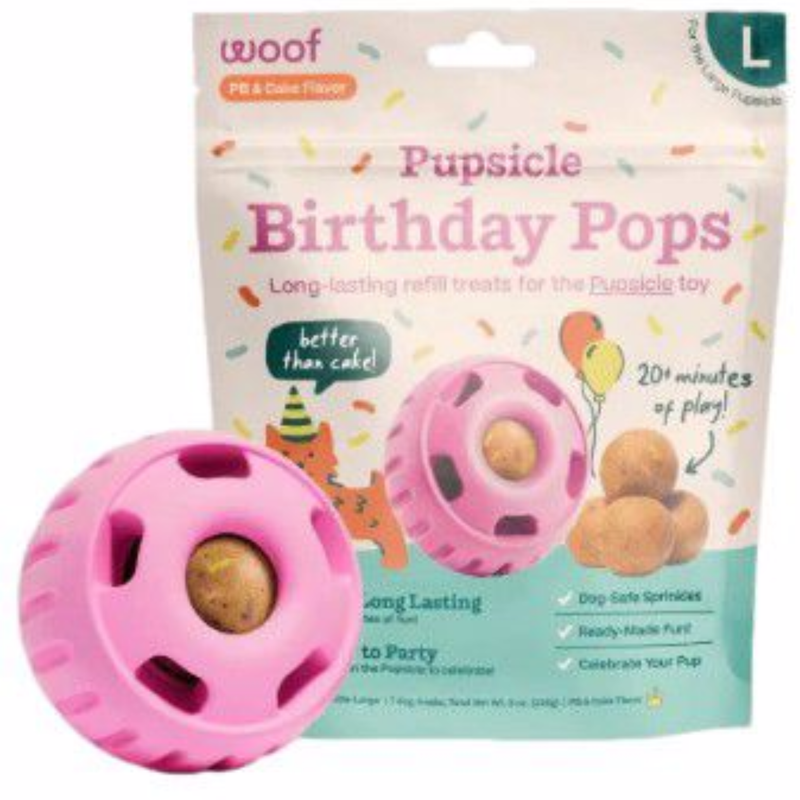 Woof Peanut Butter & Cake Pupsicle Birthday Refill Pops Dog Treat