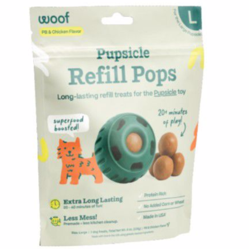 Woof Peanut Butter & Chicken Pupsicle Refill Pops Dog Treat