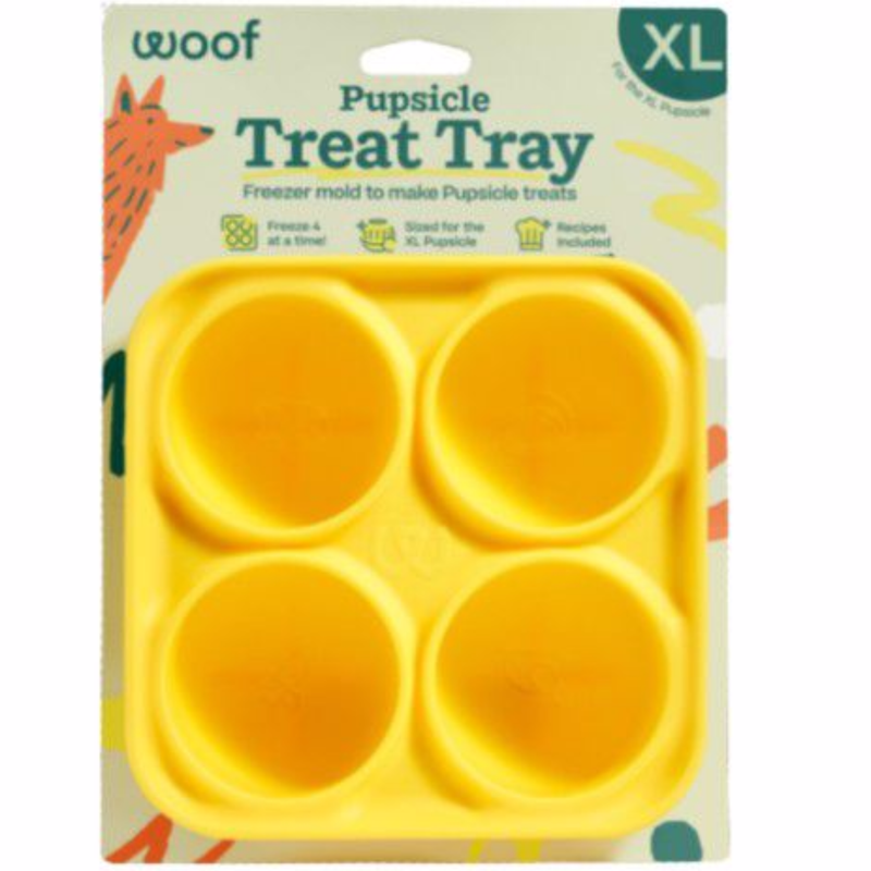 Woof Yellow Pupsicle Dog Treat Tray