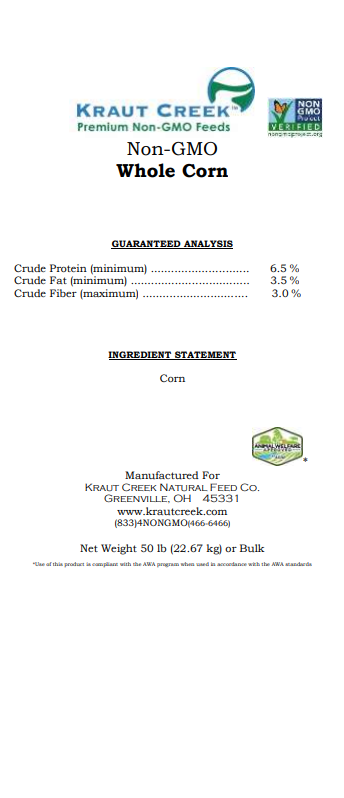 Kraut Creek Non-GMO Whole Shelled Corn