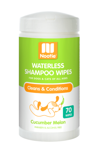 Nootie Cucumber Melon Waterless Shampoo Wipes For Dogs & Cats