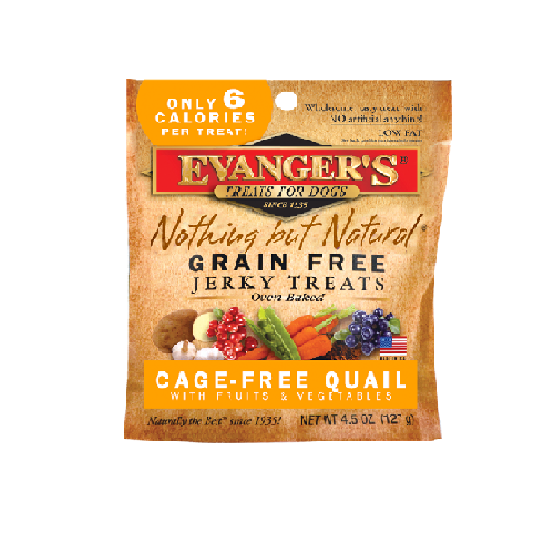 Evanger's Grain Free/Oven Baked Jerky Treats Free-Range Quail Recipe 4.5oz