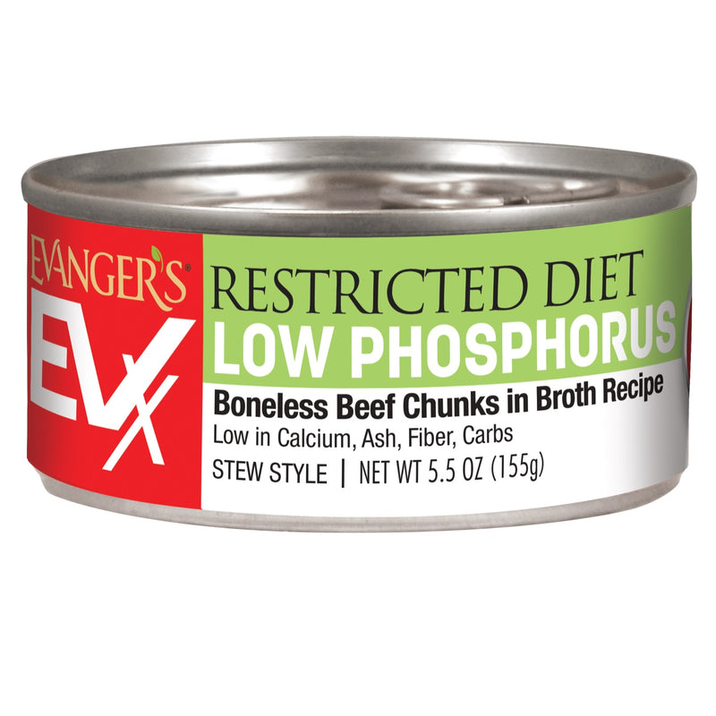 Evangers EVX Restricted Low Phosphorus 5.5 oz Boneless Beef Chunks Cat-Single