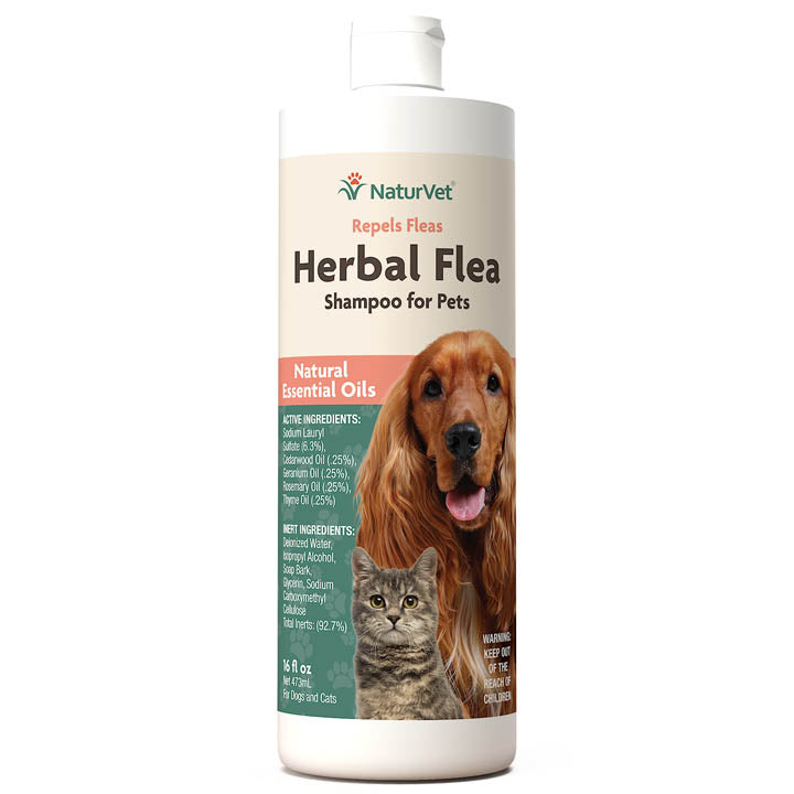NaturVet Herbal Flea & Tick Shampoo 16oz