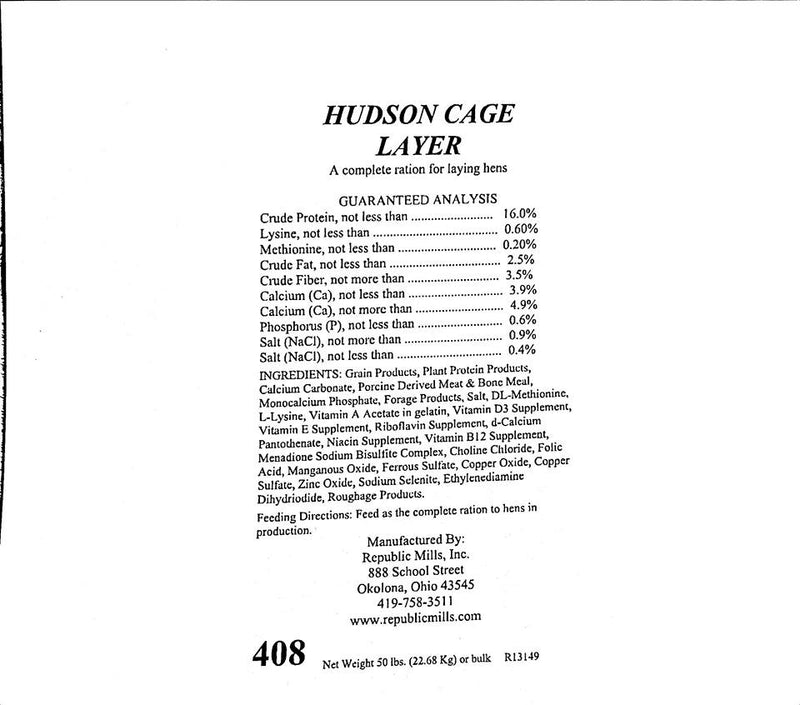 Republic Mills Cage Layer Feed Tag-Omni Feed and Supply