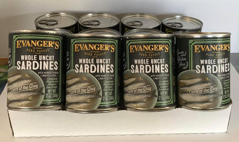 Evanger's Hand Packed Sardines Canned Dog Food 12oz Cans