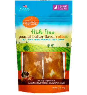 Canine Naturals Hide Free Peanut Butter Chews 2Pk