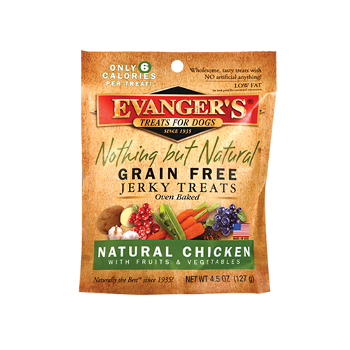 Evanger's Grain Free/Oven Baked Jerky Treats Holistic Chicken Recipe Dog Treats 4.5oz