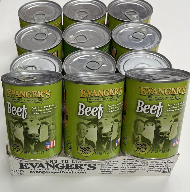 Evangers Classic 100% Beef Canned Dog Food 12.5oz Cans