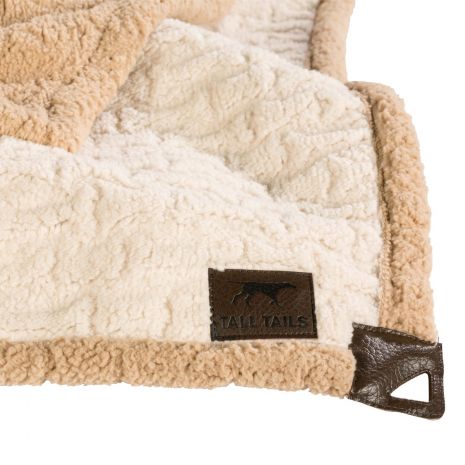 Tall Tails 30" x 40" Embossed Bone Cream Micro Sherpa Blanket